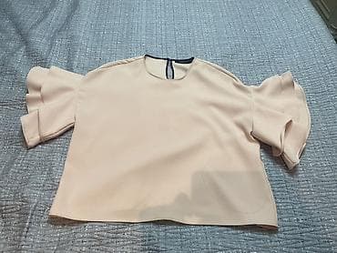 Zara Woman qadın bluzası - Rəng: açıq şaftalı/nyud - Modell: qısa