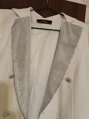 xəz qadın koftaları: Qadın dəbli jaket – Asena Fashion, ölçü 38 - Rəng: ağ (ivory — 2