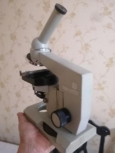 Antik mikraskop SSSR. Linzalari yoxdu dekor kimi satilir