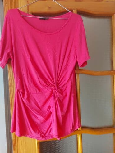 женские удлиненные футболки: Qadın bluz/kofta – çəhrayı - Parlaq çəhrayı rəng - Yumşaq, axıcı — 1