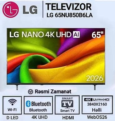 aile tv: LG Smart TV-lər – 4K UHD, AI və WebOS26 Modellər: - LG 55NU850B6LA – — 2