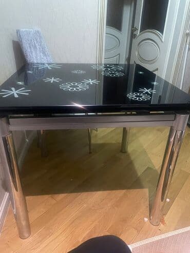 Mətbəx masası, İşlənmiş, Açılan, Şüşə, Kvadrat masa