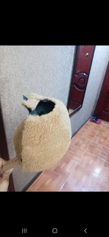 saxta baba kostyumu: Teddy materiallı beysbol papağı – bej rəngdə - Yumşaq, xəzvari — 2