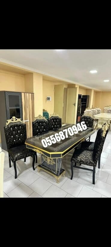 qızıl şəkilləri: Для гостиной, Новый, Нераскладной, Прямоугольный стол, 6 стульев — 18