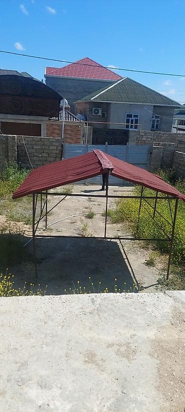 profnastil olculeri: Metall konstruksiyalı açıq hava kölgəlik/pavilyon - Material: möhkəm — 1