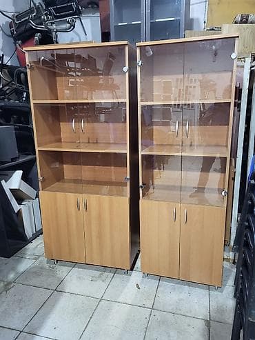 2el dolablar: Şüşəli vitrin şkaflar – 2 ədəd (eyni model) - Material: ağac — 1