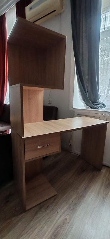 reception masasi: Düz masa, Polkalı, Siyirməli, MDF — 3