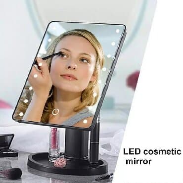 android guzgu: Güzgü Döşəmə üstü, Düzbucaqlı, Makiyaj üçün, Arxa işıqlı — 1