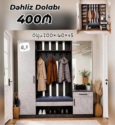 dəhliz dolabı: Dəhliz dolabı – 200×160×45 sm - Funksional planlama: solda qapalı — 1