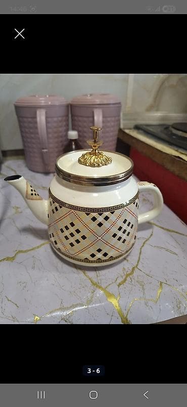 İşlənmiş, rəng - Ağ, Dəm caydanı, Keramika, 1,5 bucket volume l, Azərbaycan