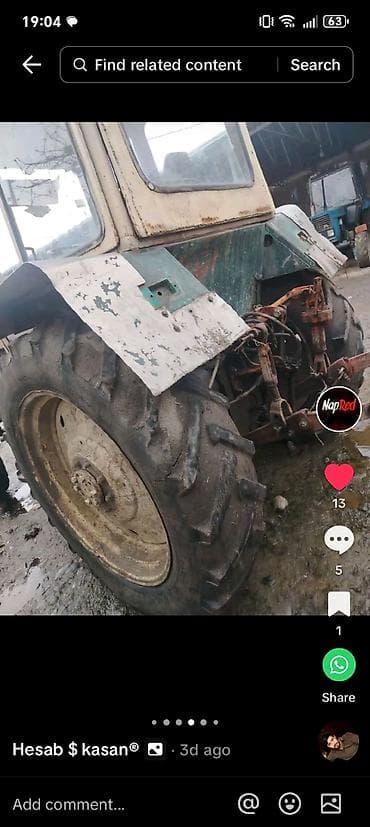 volkswagen golf 1 6: Traktor – Belarus MTZ seriyası tipli, kabinalı Xüsusiyyətlər: - Arxa — 5