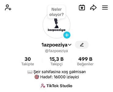 zaprafqa operator isi: Şeir mövzulu TikTok səhifəsi – 1azpoeziya • Auditoriya: 15,3 min — 1