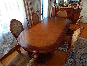 6 stul: Qonaq otağı üçün, Açılmayan, Oval masa, 6 stul — 3