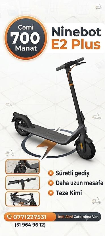 atv plyus: Ninebot E2 Plus elektrik skuter - Kompakt və yüngül dizayn - Smart — 1