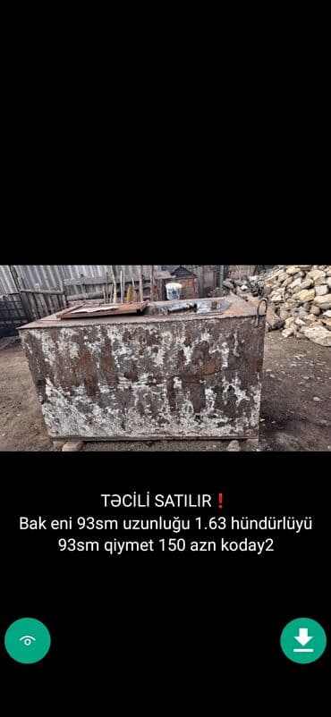 çənlər: Bak, Plastik, 1000 l l, İşlənmiş, Ünvandan götürmə — 23