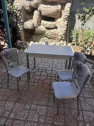 Bağ, çöl mebeli: Bağ-baxça üçün stol və 3 ədəd stolça dəsti - Dəst tərkibi: 1 ədəd — 1