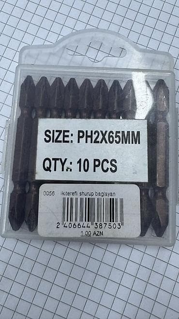 sverlo dəsti: PH2 x 65 mm ikitərəfli ucluq dəsti - Tip: Phillips PH2 ucluq - Ölçü — 1