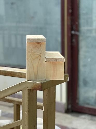 agac budayan: İki pilləli taxta dayaq/nərdivan - Material: təbii şam ağacı, bütöv — 3