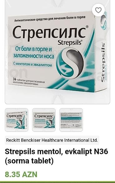 Digər tibbi məhsullar: Strepsils mentol və evkalipt – sorma tabletləri, N36 Məhsul haqqında — 1