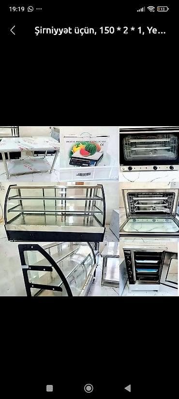 kafe avadanlıq: Şirniyyat/büllur vitrin və istehsal avadanlıqları paketi Təsvir: - — 1