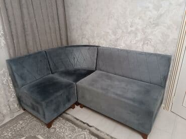 mini direl: Künc divan, Açılmayan, Bazasız, Vеlur parça — 1