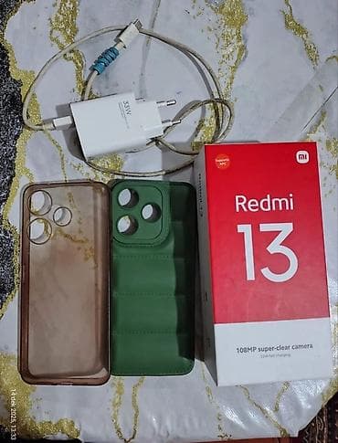 telefon redmi note 11: Redmi 13, 256 GB, rəng - Mavi, Barmaq izi, Simsiz şarj, İki sim kartlı — 1
