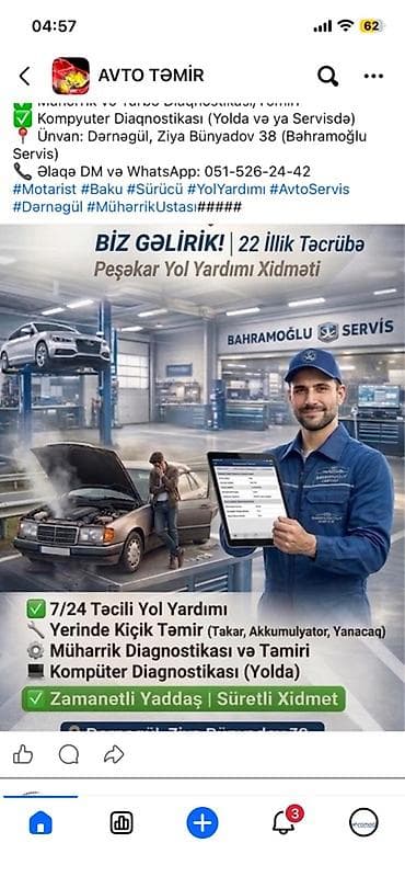 car parkinq: Bahramoğlu Servis – 22 illik təcrübə Xidmətlər: - Mühərriklərin — 2