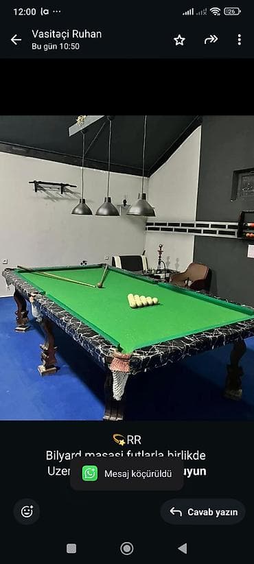 💫RR Bilyard masasi futlarla birlikde Uzeri mermer naxişli 1000 azn