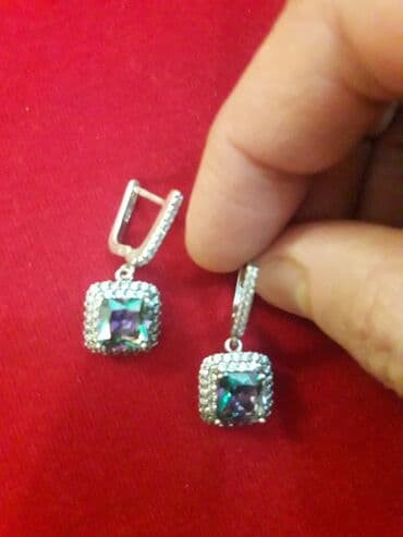 1 qram gumuşun qiyməti 2022: Серьги, Swarovski, Серебро, 925 г, Самовывоз, Бесплатная доставка — 4