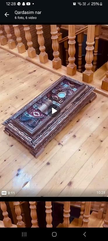 Taxta əl işi nərd dəsti - Material: tamamilə ağacdan hazırlanmış, əl