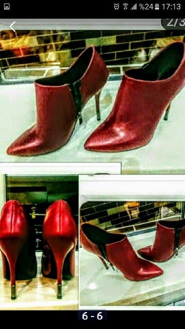 dəri qadın botilyonu: Ölçü: 36, rəng - Narıncı, Yeni — 4