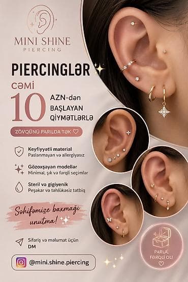 standart qapi olculeri: MINI SHINE Piercing – zövqünü parıldadan, təhlükəsiz və estetik — 1