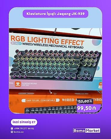 ucuz notebook: Jeqang JK-939 mexaniki klaviatura - 87 düyməli dizayn - RGB — 1