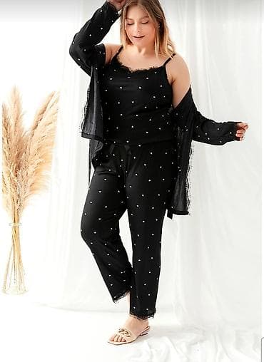 Gecəliklər: Qadınlar üçün 3 hissəli pijama dəsti. L ve m olculeri var. etiketi — 1