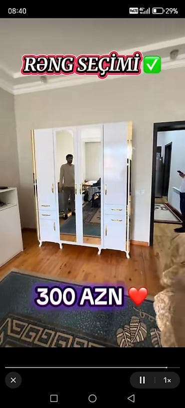 4 qapılı, Ağ, Parça, Açılan, Düz dolab lalafo.az -da 4 qapılı, Ağ, Parça, Açılan, Düz dolab