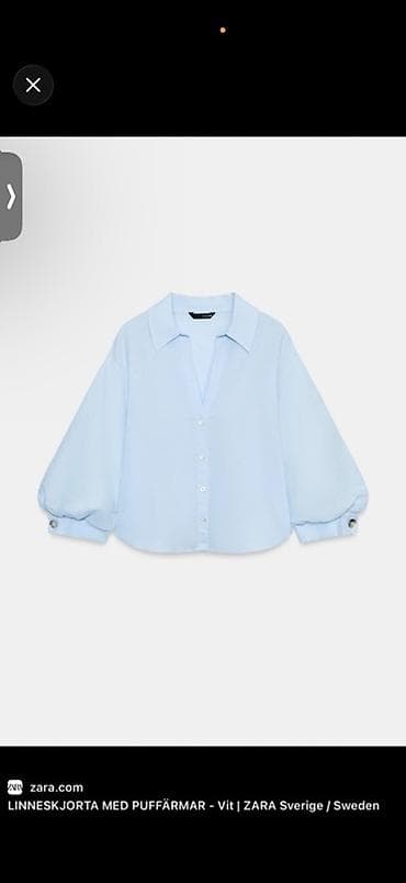 Məhsul: ZARA – Kətan qarışımlı puff qol köynək - Material: kətan — 2
