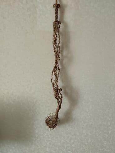 toxunma ip: Makrame asılqanlar – 2 ədəd (təbii jüt/kanat iplə əl işi) - Məhsul — 4
