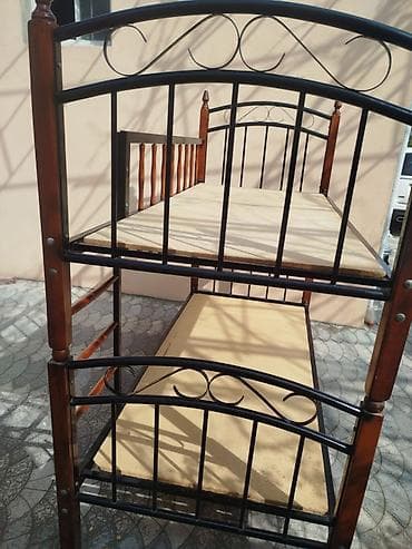 demir nerdivan: Oğlan və qız üçün, Çarpayı, Matras ilə, Siyirməsiz, Dəmir — 5