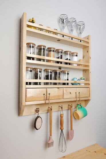 стеклянные полки на стену: Кухонная полка — 1