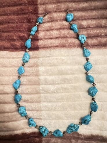 Eynəklər: Məhsul: Türkuaz daşlı boyunbağı - Dekorativ, təbii daş görünüşlü iri — 2