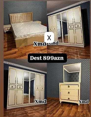taxta ref: Yataq otağı mebel dəsti Dəst tərkibi: - 2 tumbalı çarpayı (başlıq — 1