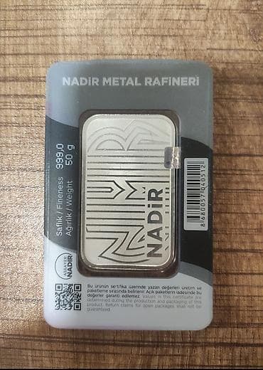 CD, DVD disklər və kassetlər: Nadir Metal Rafineri gümüş külçə – 50 q - Marka: Nadir Metal Rafineri — 2