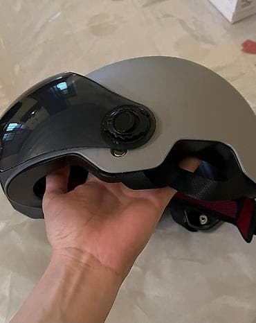 112 mator: Skuter/velosiped üçün qoruyucu dəbilqə - Rəng: boz mat - Tip: yarım — 1