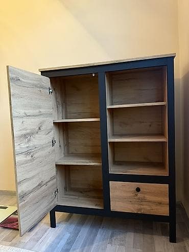 kamotlar mebel: Yeni, 1 qapı, Siyirməli, Qəhvəyi, Taxta, Açılan, Düz dolab — 2