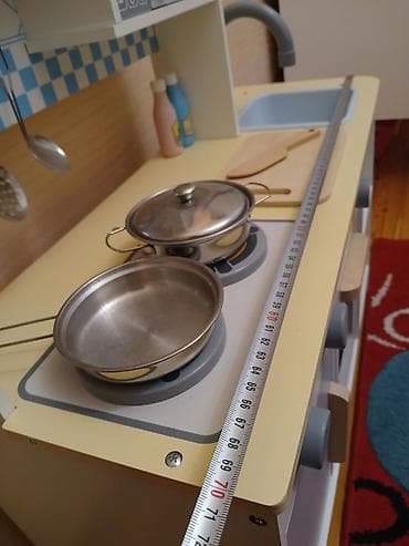 oyuncaq metbex: Uşaq üçün taxta oyun mətbəxi - Material: möhkəm taxta konstruksiya — 5