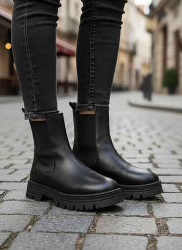 botinkalar 39: Kinetix qara illik botlar - Model: Kinetix Chelsea - Rəng: tam qara - — 1