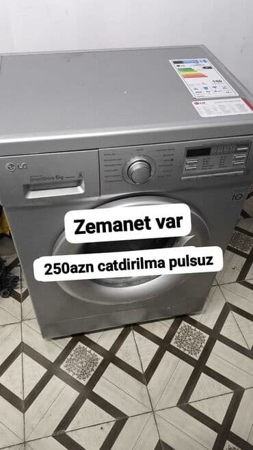 Ütülər və buxarlayıcılar: Paltaryuyan maşın LG, 6 kq, Avtomat, Qurutmasız, Kredit yoxdur — 1