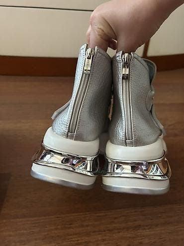 sandalye: DERİHAN qadın ayaqqabısı – sport sandal/boots hibridi - Rəng: metalik — 2