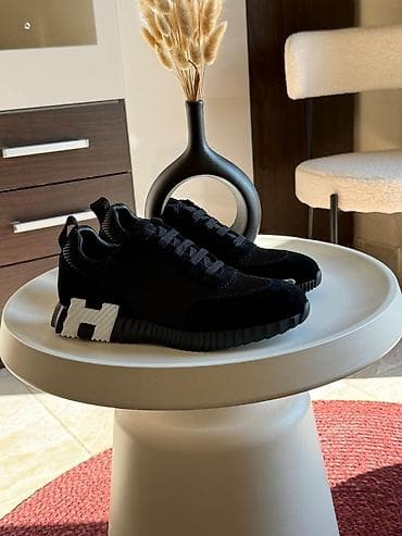kis: Hermès Paris kişilər üçün idman ayaqqabısı - Rəng: tam qara (kontrast — 2