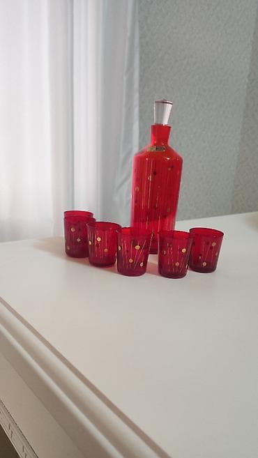 qab desti: Rəng - Qırmızı, Xrustal, 6, 1 l, Çexiya — 3